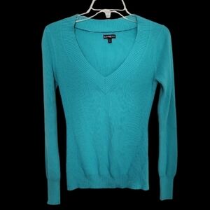 New!! Express Teal V-Neck Size Medium Sweater